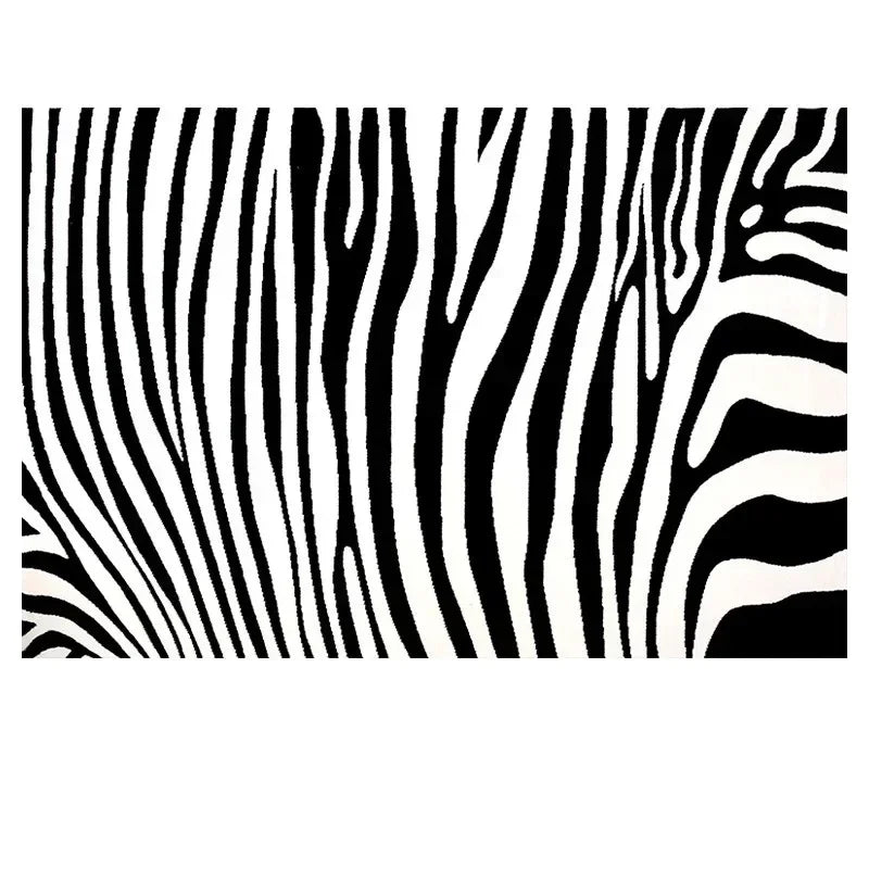 Classic Retro Black White Striped Living Room Carpet High Grade Thickened Soft Plaid Bedroom Carpets Living Room Rugs kовер 러그