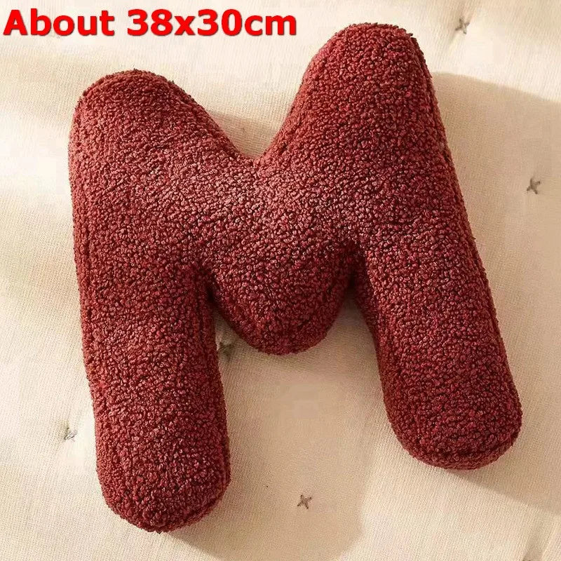Ins 26 English Letters Plush Throw Pillow Soft Stuffed Kids Toys Dolls Sofa Cushion Room Decor Shooting Props for Children Gifts